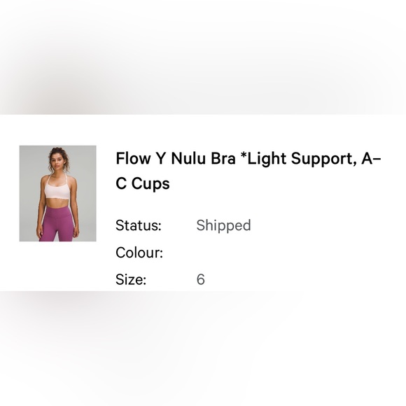 LULULEMON FLOW Y BRA IN STRAWBERRY MILKSHAKE - Picture 2 of 5